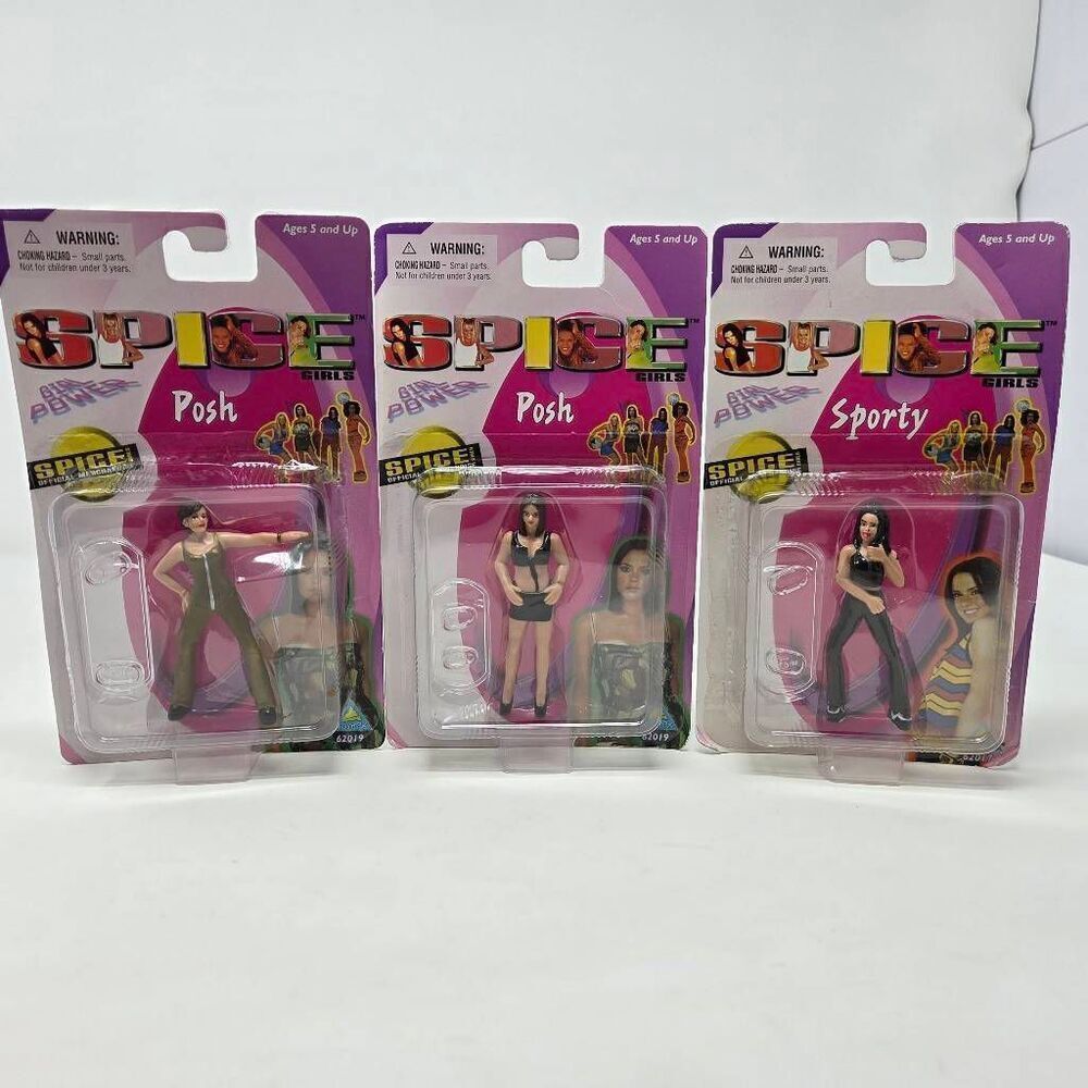 SPICE GIRLS 1998 TOYMAX 3" FIGURES LOT OF 3 POSH POSH SPORTY NEW